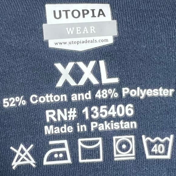 UTOPIA Wear turtleneck men’s size XXL , 2XL cotton poly blend  Navy Blue - Picture 3 of 5